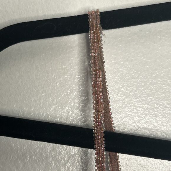 SCALA Dress Vintage Silk Lined Beaded Pink *PROJECT*  17"Chest 13"W 47"L *ripped - Picture 5 of 7